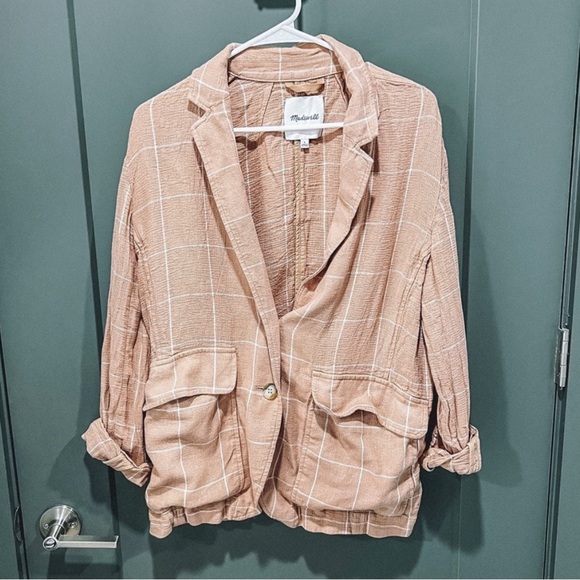 Madewell Breezewoven Larsen Blazer in Windowpane (L) - Picture 6 of 6